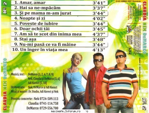 Claudia,Nek si DeMarco Vol.2 (Album Full) - MAX-DJ - Manele/Gipsy music/Musica gitana